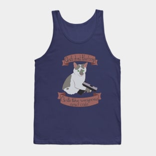 Cute cat with a gun Tank Top